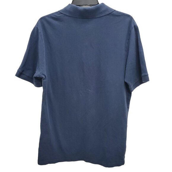 Zara Men's Faded Navy Blue Textured Cotton Distressed Short Sleeve Polo Size M‎ - Picture 5 of 5